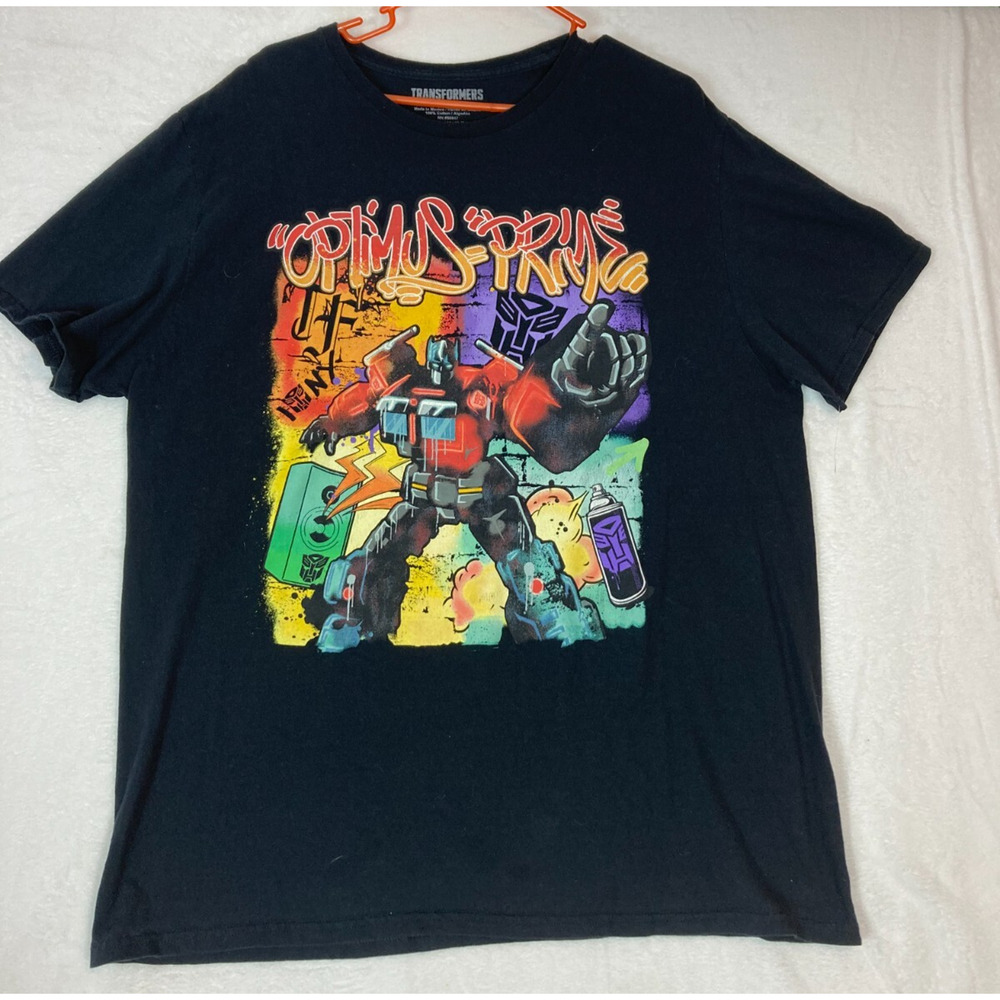 Transformers Optimus Prime -‎ Men's Black T-Shirt Short Sleeve Size 2XL